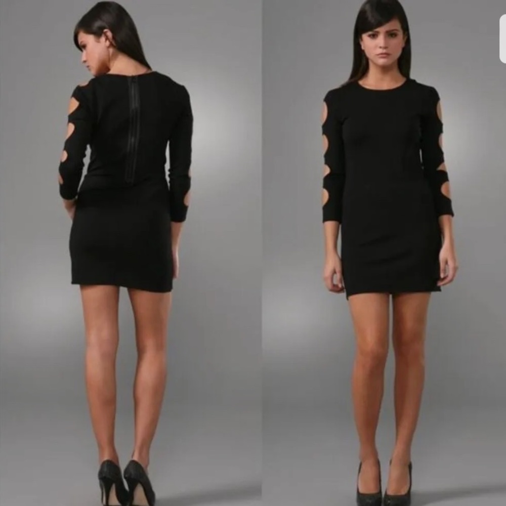 Alice + Olivia black mini cutout dress